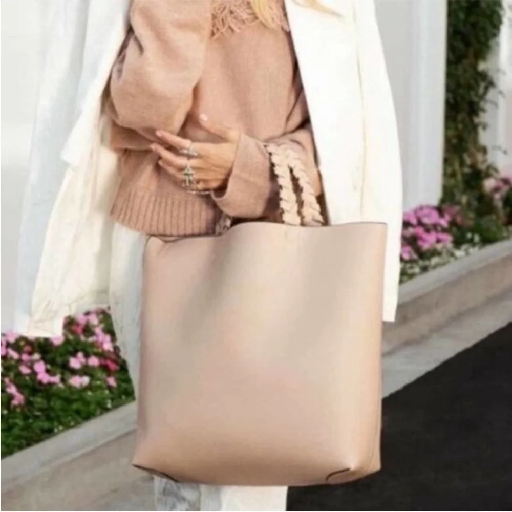Jules Kae Vegan Leather Tote light beige